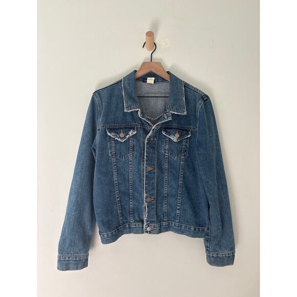 Boston Proper Jackets & Blazers - Boston Proper Distressed Jean Jacket Size Medium Denim Shacket Medium Wash